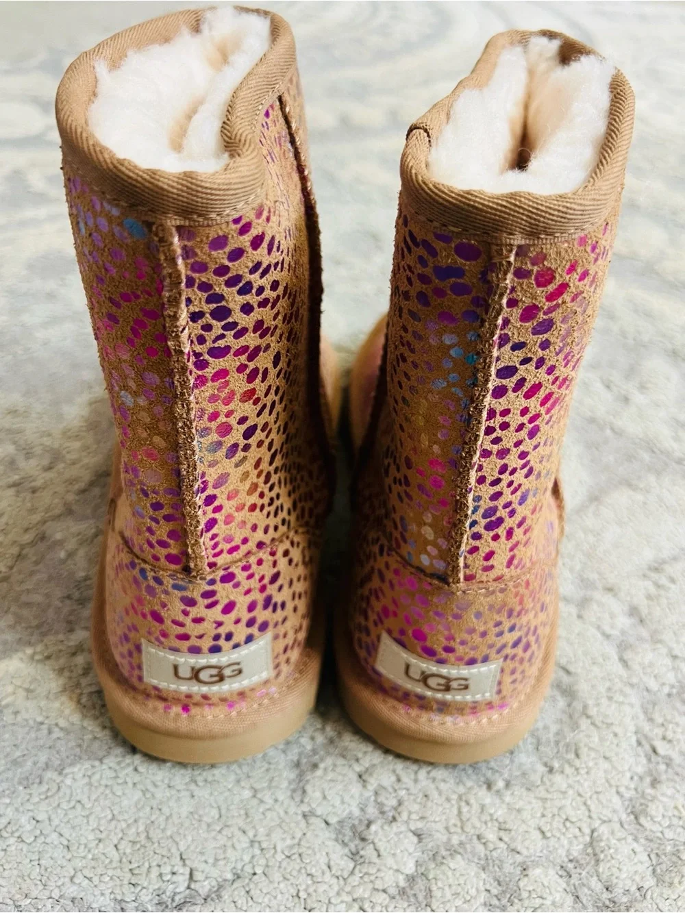 NEW❤️UGG Girls Sparkle Pink Sequin Winter Boots SZ5